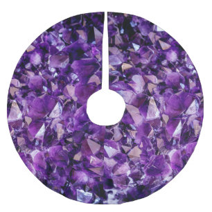 Purple Amethyst Crystal Geode Gems Tree Skirt