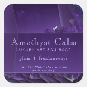 Purple Amethyst Crystal Luxury Product Label