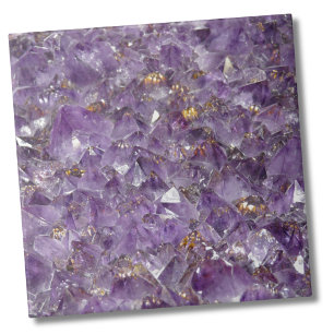 Purple Amethyst Crystal Stone Print Tile