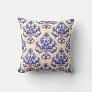 Purple Amethyst Damask Princesscore Cushion
