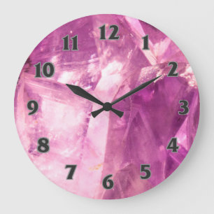 Purple Amethyst design Large Clock