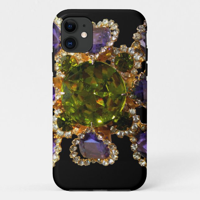 Purple Amethyst Diamonds Emeralds jewellery  Case-Mate iPhone Case (Back)