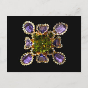 Purple Amethyst Diamonds Emeralds jewellery Postcard