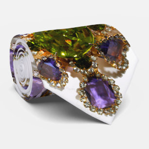 Purple Amethyst Diamonds Emeralds jewellery  Tie