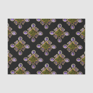 Purple Amethyst Diamonds Emeralds jewellery  Tissue Paper