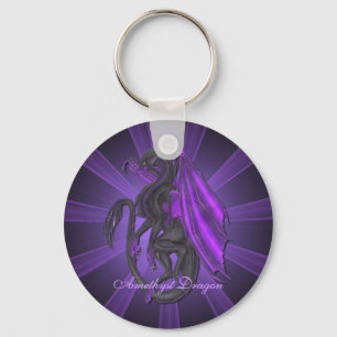 Purple Amethyst Dragon Key Chain