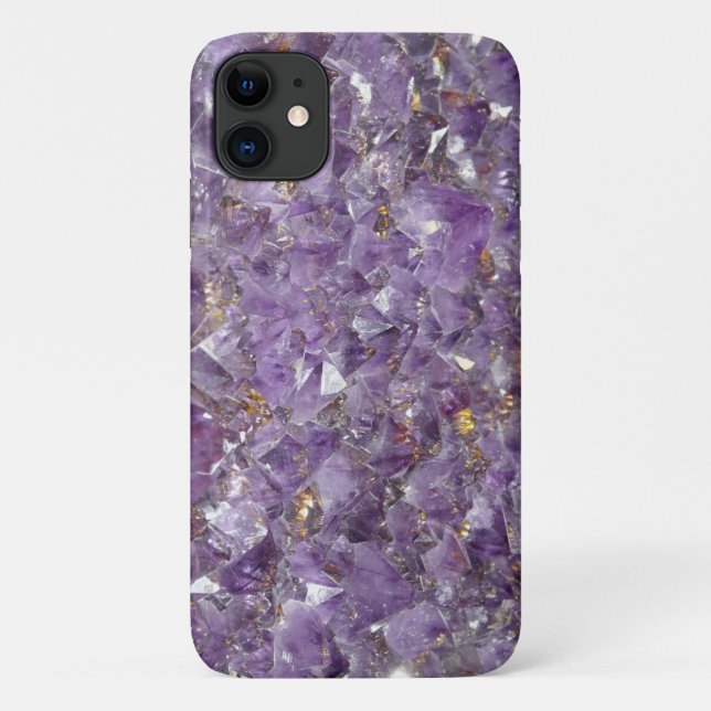 Purple Amethyst Gemstone Custom Phone Case (Back)