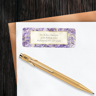 Purple Amethyst Gemstone Return Address Labels