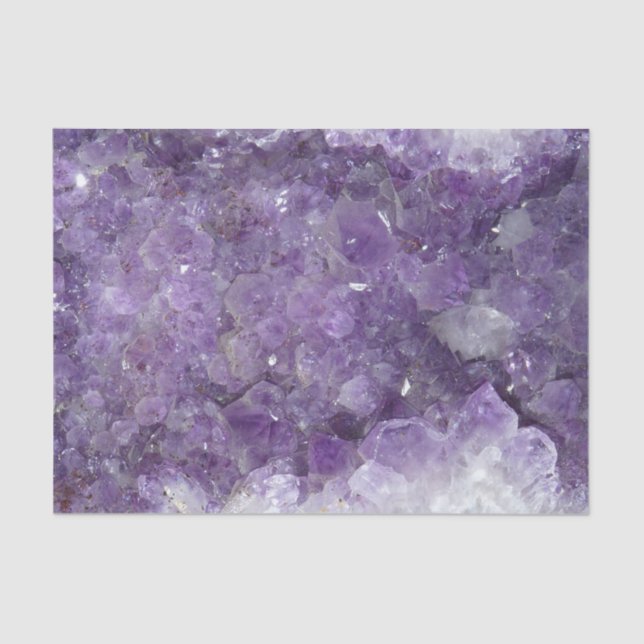 Purple Amethyst Healing Crystal Gem Geode Tissue Paper (Front)