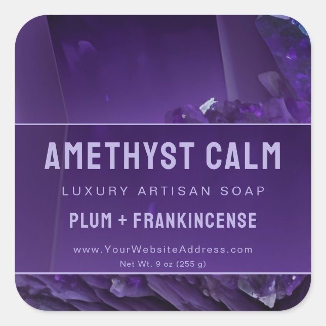 Purple Amethyst Luxury Artisan Product Label (Front)