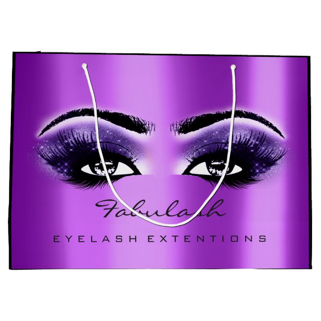 Purple Amethyst Makeup Glitter Beauty Cosmetics Large Gift Bag (Back)