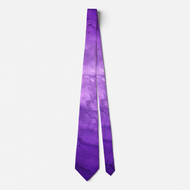 Purple Amethyst Ombre Marble Elegant Modern Chic  Tie (Front)