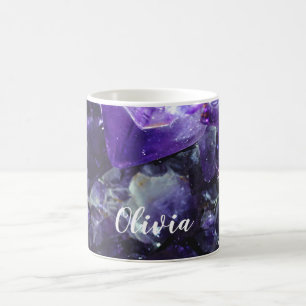 Purple amethyst Personalised Name Coffee Mug