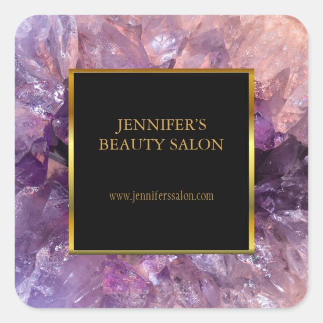 Purple amethyst professional promotion square sticker (Front)