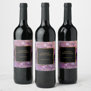 Purple amethyst professional promotional wine label
