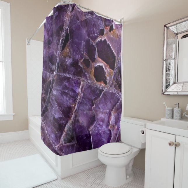 Purple Amethyst Shower Curtain (In Situ)