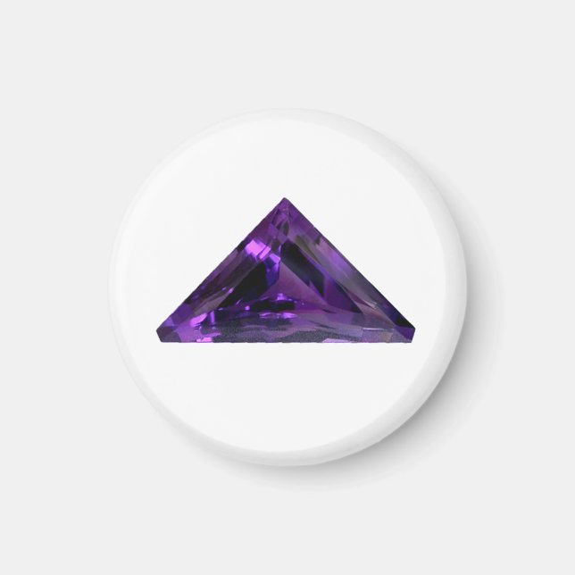 Purple Amethyst Triangle Gemstone Magnet (Front)
