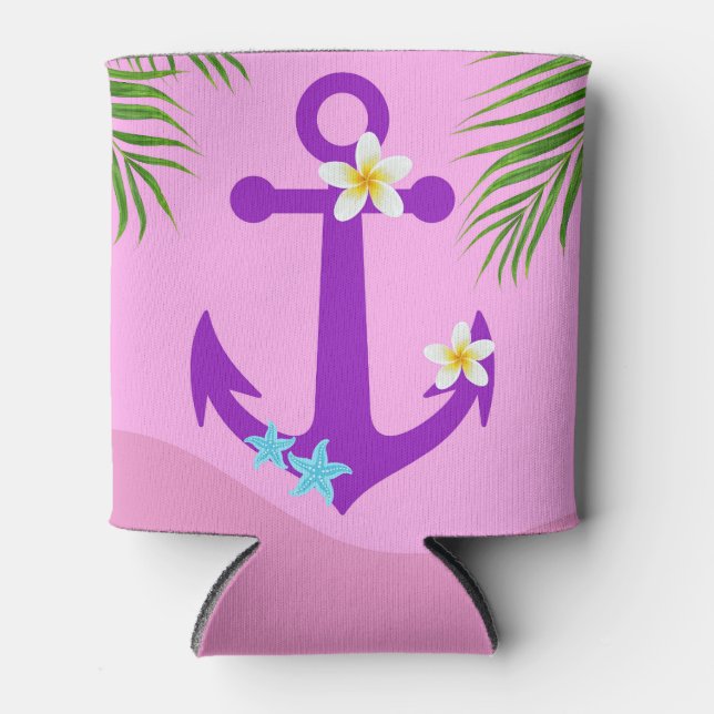 Purple Anchor Can Cooler (Front)