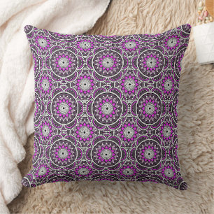 Purple ancient Islamic mandala pattern Cushion