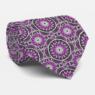 Purple ancient Islamic mandala pattern Tie