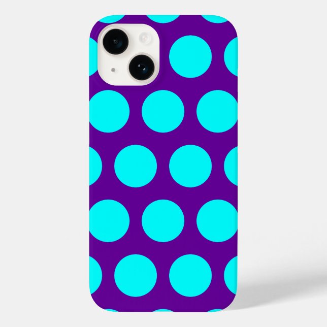 Purple and Aqua Polka Dots Case-Mate iPhone Case (Back)