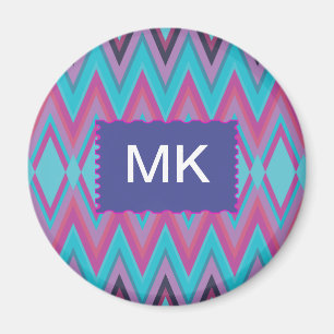 Purple and Aqua Tribal Magnet