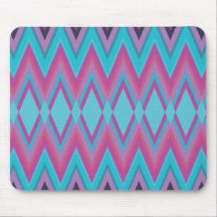 Purple and Aqua Tribal Mouse Mat