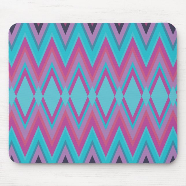 Purple and Aqua Tribal Mouse Mat (Front)