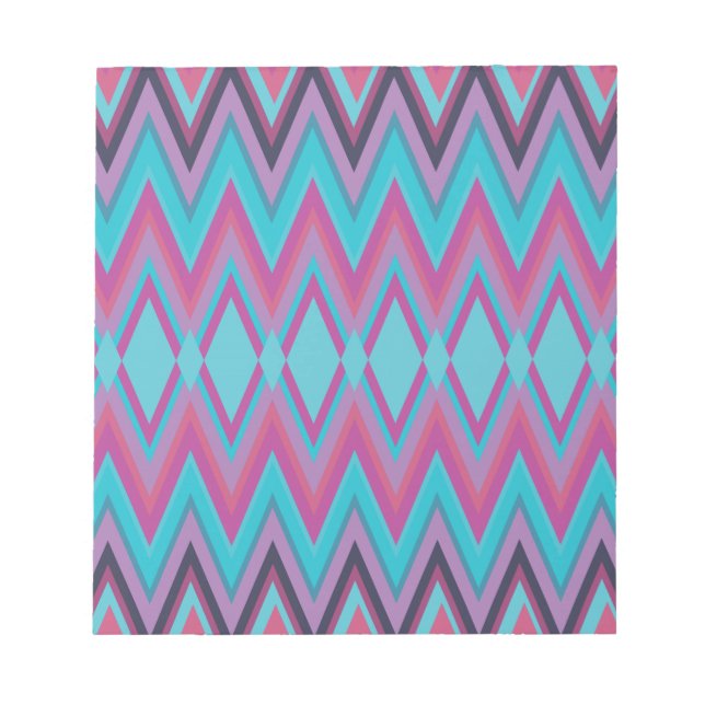 Purple and Aqua Tribal Notepad (Front)