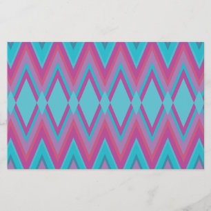 Purple and Aqua Tribal Stationery