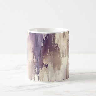  Purple and Beige Abstract Watercolor Coffee Mug
