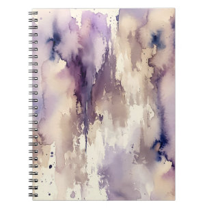 Purple and Beige Abstract Watercolor Notebook