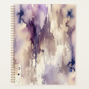 Purple and Beige Abstract Watercolor Planner