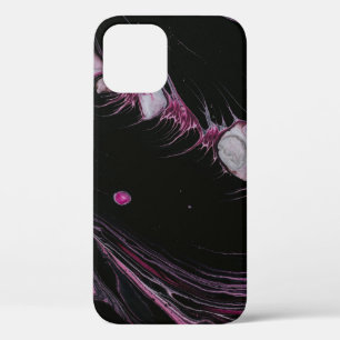 Purple and black abstract illustration iPhone 12 case