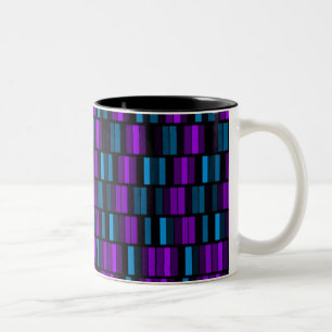 Purple and Black Abstract Mosaic Art Mugs