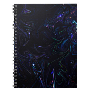 Purple and black abstract painting notebook