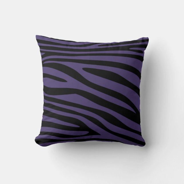 Purple and Black Animal print skin of Zebra Cushion (Front)
