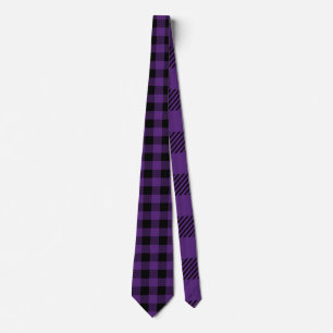 Purple and black Buffalo Plaid pattern Tie