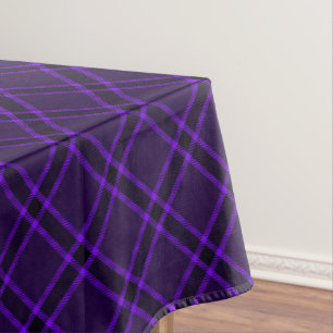 Purple and black buffalo plaid, Scottish tartan Tablecloth
