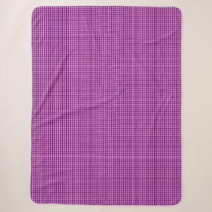 Purple And Black Checks, Large Sherpa Blanket
