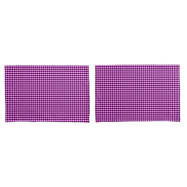 Purple And Black Checks, Pillow Cases (Front-Set)