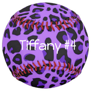 Purple and Black Cheetah Print Softball
