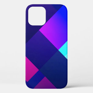 Purple and black chequered illustration iPhone 12 case