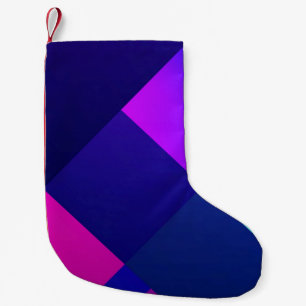 Purple and black chequered illustration small christmas stocking