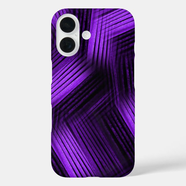 Purple and Black Contemporary Abstract Case-Mate iPhone Case (Back)