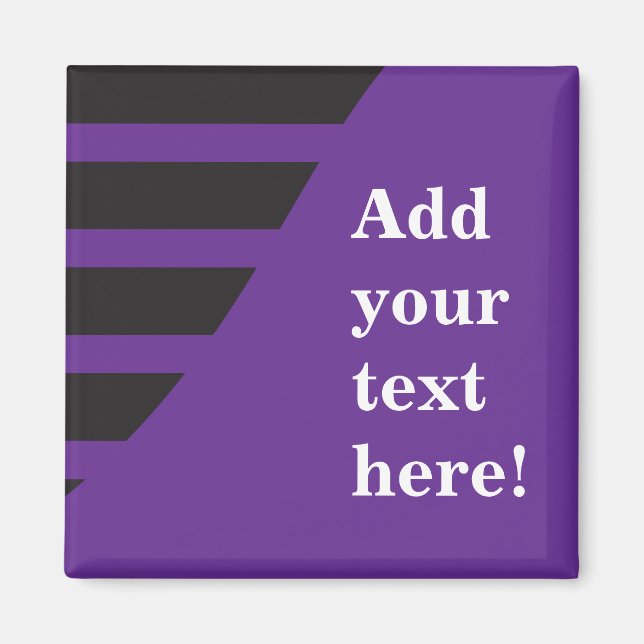 Purple and Black Customise Magnet (Front)