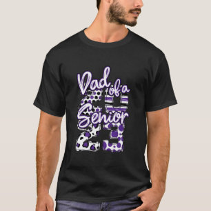 Purple And Black Dad Of A Senior 2023 Back To Scho T-Shirt