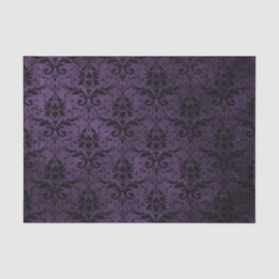Purple and Black Damask Tissue Paper