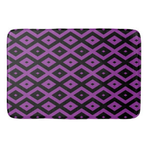 Purple and black diamond pattern bath mat