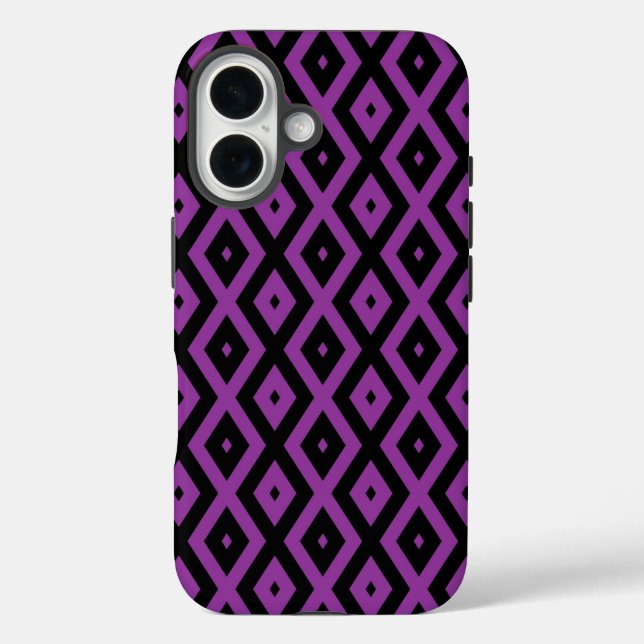 Purple and black diamond pattern Case-Mate iPhone case (Back)